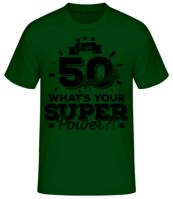 50 Years Super Power - Pánské basic tričko - Bottle green - Napřed