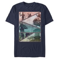 Star Wars - The Mandalorian - Skupina Mandalorian Panels - Männer T-Shirt - Marine - Vorne