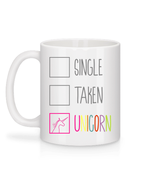 Single Taken Unicorn - Mug en céramique blanc - Blanc - Derrière