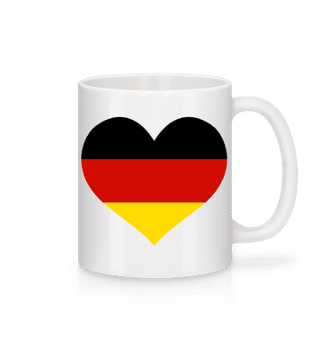 Deutschland Fahne Herz - Tasse - Weiß - Vorne