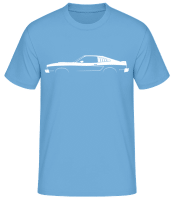 'Ford Mustang II Cobra 1977' Silhouette - T-shirt standard Homme - Bleu clair - Devant