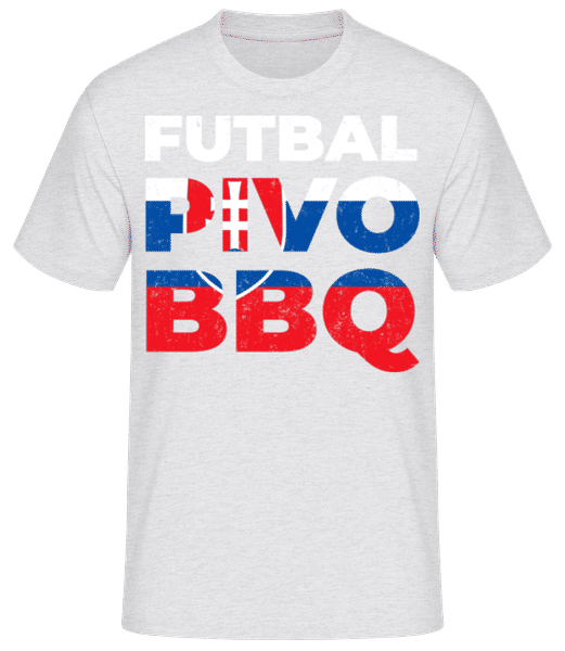 Preview: Futbal Pivo BBQ - Men's Basic T-Shirt - Heather grey - Front