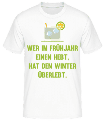 Winter Überlebt - Männer Basic T-Shirt - Weiß - Vorne
