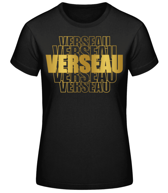 Aperçu: Écriture Doré Astrologique Verseau - T-shirt standard Femme - Noir - Devant