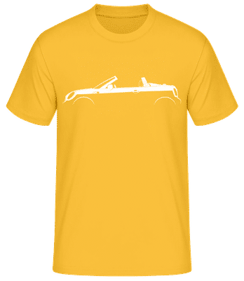 'Mini Cooper S Roadster R59' Silhouette - Männer Basic T-Shirt - Goldgelb - Vorne