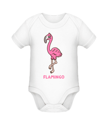Comic Flamingo - Body manches courtes bio - Blanc - Devant