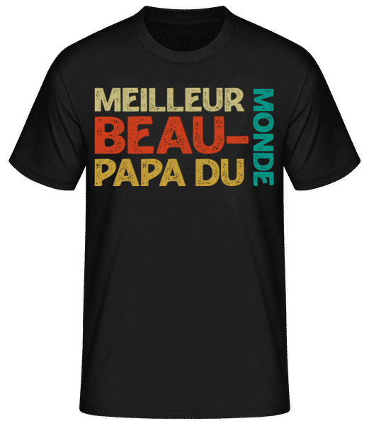 Aperçu: Meilleur Beau-papa Du Monde - T-shirt standard Homme - Noir - Devant