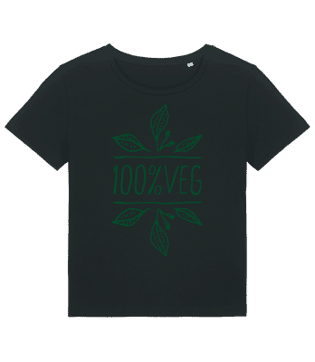 100 % Végétarien - T-shirt bio Femme Stanley Stella 2.0 - Noir - Devant