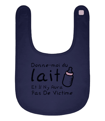 Donne-Moi Du Lait - Bavoir Bébé bio - Bleu marine - Devant