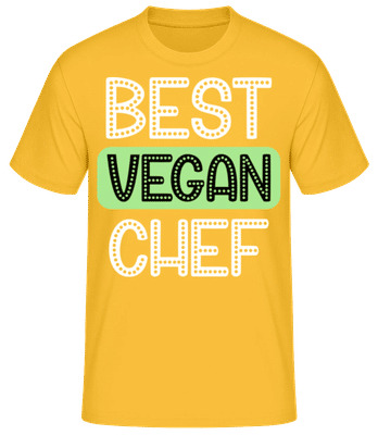 Best Vegan Chef - Pánské basic tričko - Zlatožlutá - Napřed