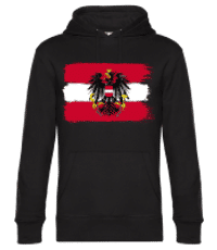 Austrian Flag - Sudadera con capucha premium unisex - Negro - delante