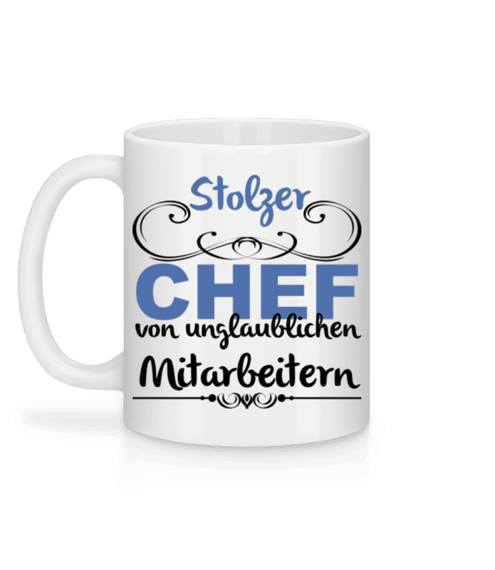 Vorschau: Stolzer Chef - Tasse - Weiß - Hinten