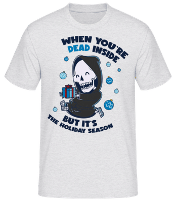Dead Inside But Holiday Season - Camiseta básica para hombre - Gris moteado - delante