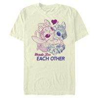 Disney Classics - Lilo & Stitch - Angel & Stitch Stitch Angel Together - Men's T-Shirt - Cream - Front