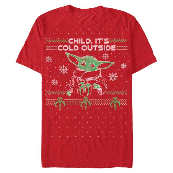 Aperçu: Star Wars - The Mandalorian - The Child Child Outside - Christmas - Homme T-shirt - Rouge - Devant