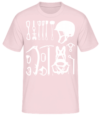 Kletterer Ausrüstung - Männer Basic T-Shirt - Rosa - Vorne