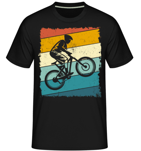Aperçu: Les vététistes rétro -  T-Shirt Shirtinator homme - Noir - Devant