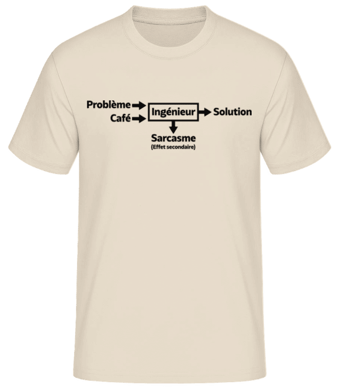 Aperçu: Ingénieur - T-shirt standard Homme - Crème - Devant