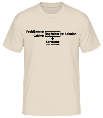 Ingénieur - T-shirt standard Homme - Crème - Devant