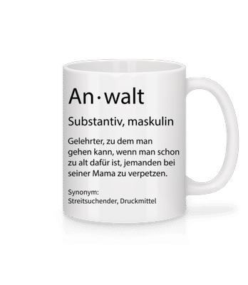Anwalt Quatsch Duden - Tasse - Weiß - Vorne