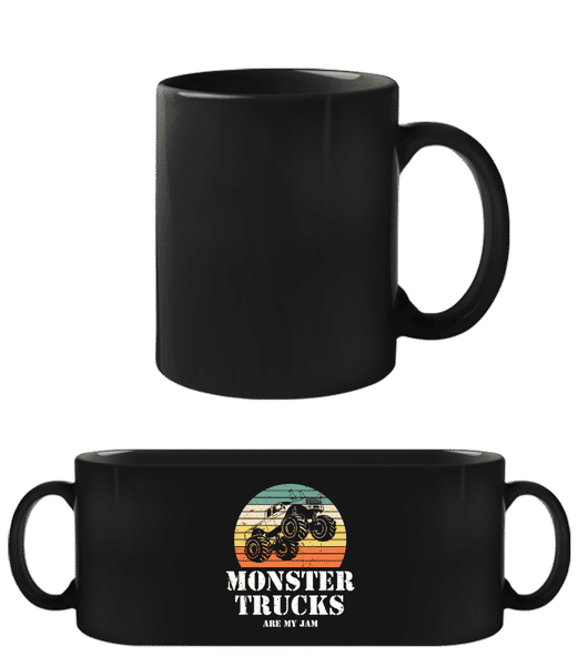 Aperçu: Retro Sun Monster Truck - Tasse Noire - Noir - Devant