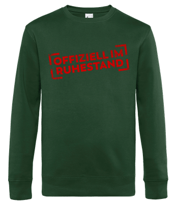 Offiziell im Ruhestand - Männer Standard Pullover - Flaschengrün - Vorne