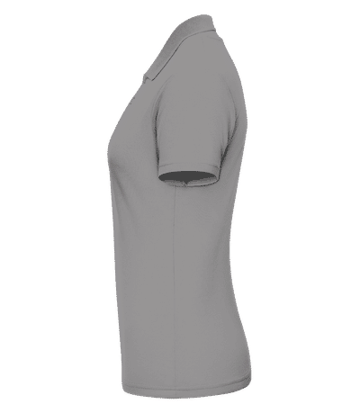 Polo en piqué fin pour femmes - Gris chiné - Gauche