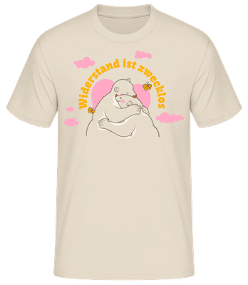 Widerstand Ist Zwecklos - Männer Basic T-Shirt - Creme - Vorne