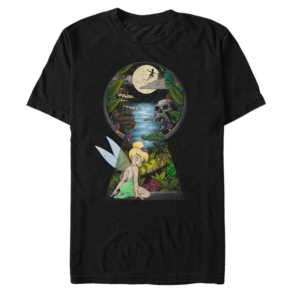 Vorschau: Disney - Peter Pan - Petr Pan & Tink Keyhole - Männer T-Shirt - Schwarz - Vorne