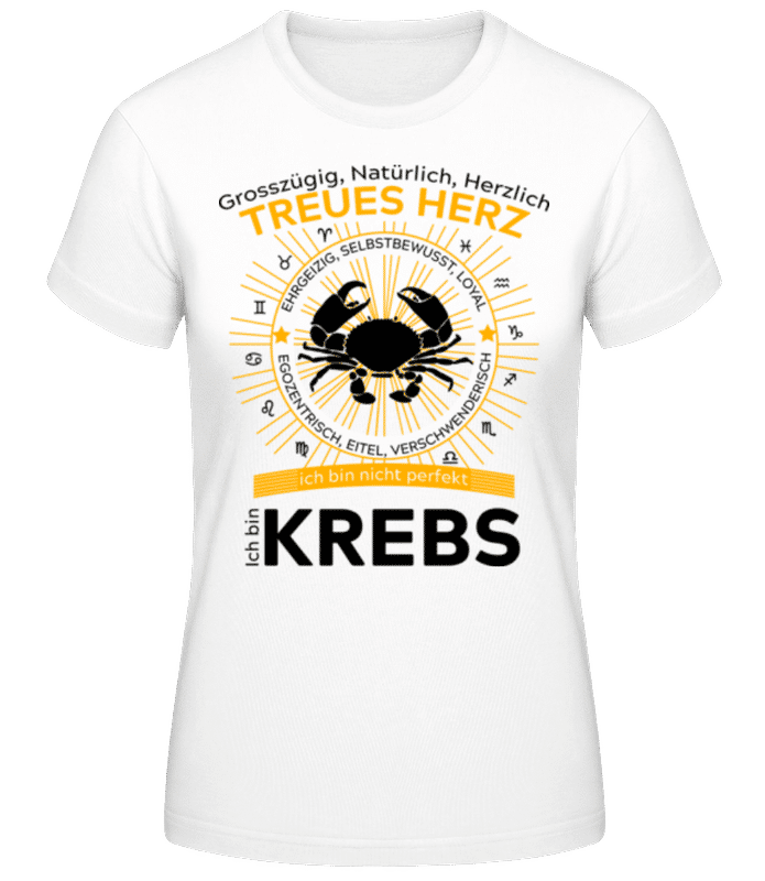 Vorschau: Sternzeichen Krebs Orange - Frauen T-Shirt B&C - Weiß - Vorne