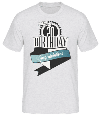 20 Birthday Congrats - Men's Basic T-Shirt - Heather grey - Front