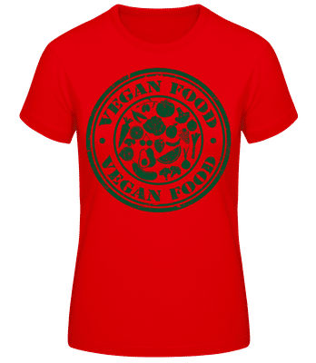 Vegan Food Sign - Women's Basic T-Shirt - Red - Front