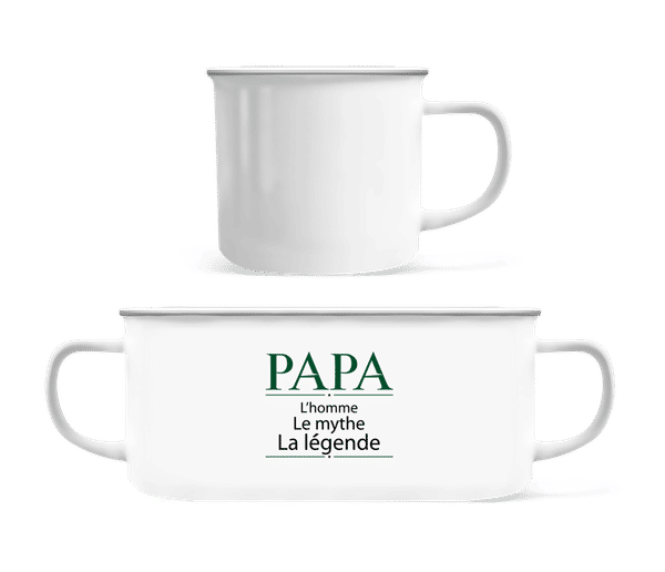 Aperçu: Papa La Légende - Tasse Émaillée - Blanc - Devant