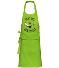 Achtung Opa Grillt - Profi Kochschürze - Lime - Vorne