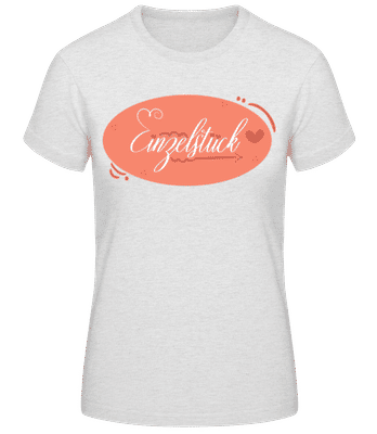 Einzelstück - Frauen Basic T-Shirt - Grau meliert - Vorne