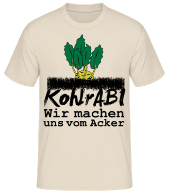 KohlrABI Macht Sich Vom Acker - Männer Basic T-Shirt - Creme - Vorne
