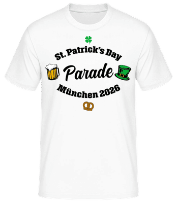 St. Patrick’s Day Parade München 2025 - Männer Basic T-Shirt - Weiß - Vorne