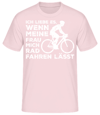Liebe Es Wenn Frau Rad Mich Fahren Lässt - Männer Basic T-Shirt - Rosa - Vorne