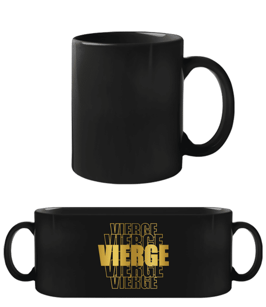 Aperçu: Écriture Doré Astrologique Vierge - Tasse Noire - Noir - Devant
