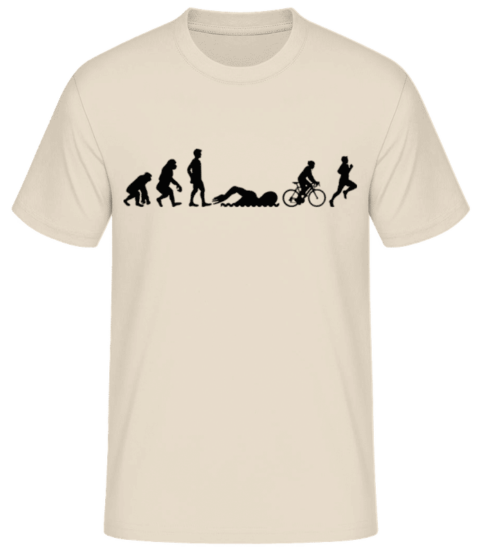 Náhled: Evolution Of Triatlon - Pánské basic tričko - Krémová - Napřed