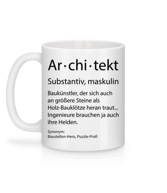 Vorschau: Architekt Quatsch Duden - Tasse - Weiß - Hinten
