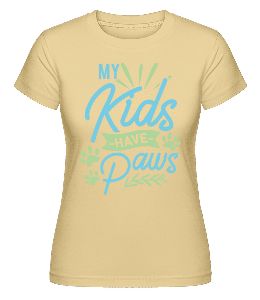 Preview: My Kids Have Paws -  Shirtinator Women's T-Shirt - Yellow - Front