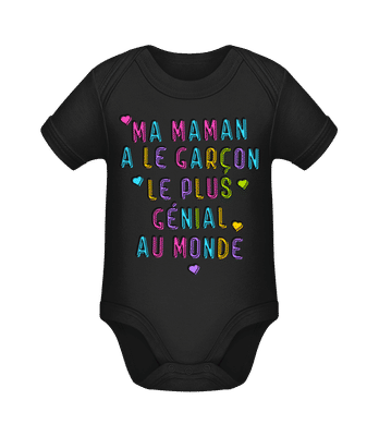 Ma Maman A Le Garçon - Body manches courtes bio - Noir - Devant