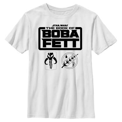 Star Wars - Book of Boba Fett - Logo Boba Fett Armor - Kids T-Shirt - White - Front