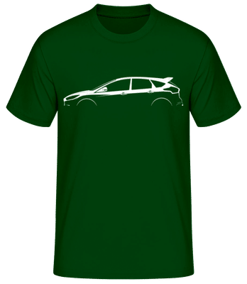 'Ford Focus RS Mk III' Silhouette - Pánske basic tričko - Bottle green - Predné