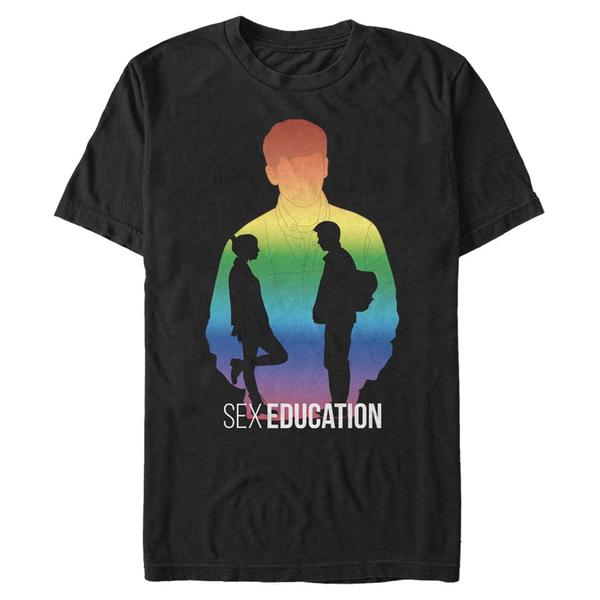 Aperçu: Netflix - Sex Education - Otis & Maeve Rainbow Silhouette - Homme T-shirt - Noir - Devant