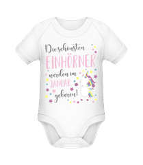 Einhorn Geboren In Januar · Baby Bio Strampler