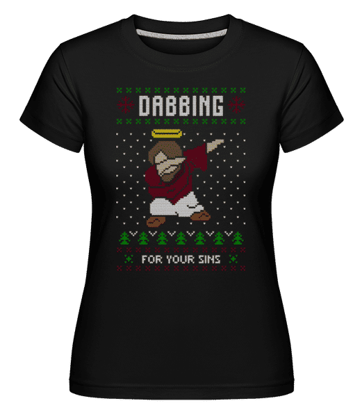 Aperçu: Dabbing Jesus -  T-shirt Shirtinator femme - Noir - Devant