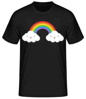 Glückliche Regenbogen - Männer Basic T-Shirt - Schwarz - Vorne