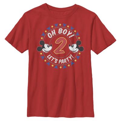 Disney Classics - Mickey Mouse - Mickey Mouse Oh Boy Mickey 2 - Enfant T-shirt - Rouge - Devant
